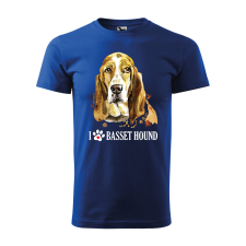 ZSONA DEKOR Póló Basset hound mintával - Kék XXXL méretben egyedi ajándék