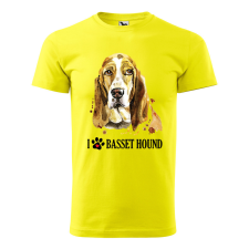 ZSONA DEKOR Póló Basset hound mintával - Sárga S méretben egyedi ajándék