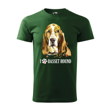 ZSONA DEKOR Póló Basset hound mintával - Zöld XXL méretben egyedi ajándék