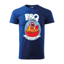 ZSONA DEKOR Póló BBQ party mintával - Kék M méretben egyedi ajándék