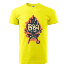 ZSONA DEKOR Póló BBQ time mintával - Sárga XXXL méretben v2 egyedi ajándék