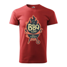 ZSONA DEKOR Póló BBQ time mintával - Terrakotta S méretben v2 egyedi ajándék