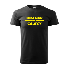ZSONA DEKOR Póló Best dad in the galaxy mintával - Fekete L méretben egyedi ajándék