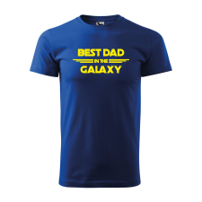 ZSONA DEKOR Póló Best dad in the galaxy mintával - Kék XXL méretben egyedi ajándék