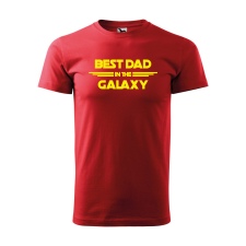 ZSONA DEKOR Póló Best dad in the galaxy mintával - Piros XXXL méretben egyedi ajándék