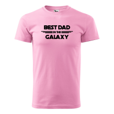 ZSONA DEKOR Póló Best dad in the galaxy mintával - Rózsaszín M méretben egyedi ajándék