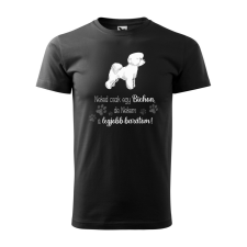 ZSONA DEKOR Póló Bichon mintával - Fekete M méretben egyedi ajándék