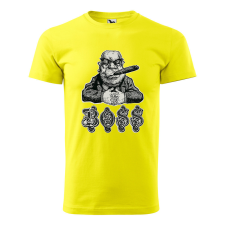 ZSONA DEKOR Póló Boss mintával - Sárga XL méretben egyedi ajándék