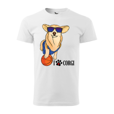 ZSONA DEKOR Póló Corgi mintával - Fehér S méretben v2 egyedi ajándék