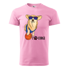 ZSONA DEKOR Póló Corgi mintával - Rózsaszín XXXL méretben v2 egyedi ajándék