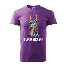 ZSONA DEKOR Póló Dobermann mintával - Lila XXXL méretben egyedi ajándék