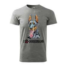 ZSONA DEKOR Póló Dobermann mintával - Szürke XXL méretben v2 egyedi ajándék