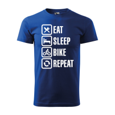 ZSONA DEKOR Póló Eat sleep bike repeat mintával - Kék XXL méretben egyedi ajándék