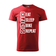 ZSONA DEKOR Póló Eat sleep bike repeat mintával - Piros L méretben egyedi ajándék