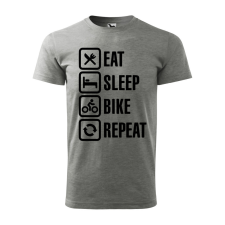 ZSONA DEKOR Póló Eat sleep bike repeat mintával - Szürke XXXL méretben egyedi ajándék