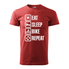ZSONA DEKOR Póló Eat sleep bike repeat mintával - Terrakotta XXXL méretben egyedi ajándék