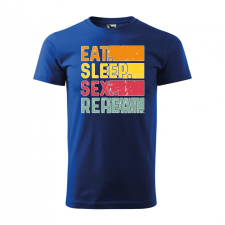ZSONA DEKOR Póló Eat sleep sex repeat mintával - Kék L méretben egyedi ajándék