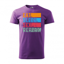 ZSONA DEKOR Póló Eat sleep sex repeat mintával - Lila M méretben egyedi ajándék