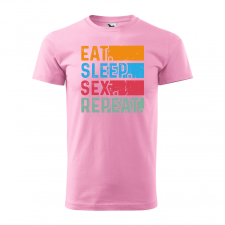 ZSONA DEKOR Póló Eat sleep sex repeat mintával - Rózsaszín S méretben egyedi ajándék