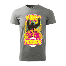 ZSONA DEKOR Póló Fake friends mintával - Szürke L méretben egyedi ajándék