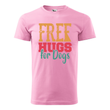 ZSONA DEKOR Póló Free hugs for dog mintával - Rózsaszín XXXL méretben egyedi ajándék