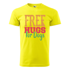 ZSONA DEKOR Póló Free hugs for dog mintával - Sárga XXXL méretben egyedi ajándék