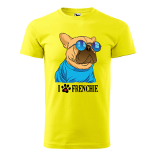 ZSONA DEKOR Póló Frenchie mintával - Sárga S méretben egyedi ajándék