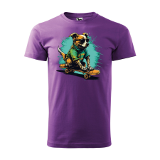ZSONA DEKOR Póló Gördeszkázó kutya mintával - Lila S méretben ajándéktárgy