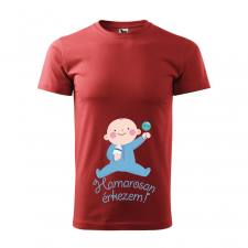 ZSONA DEKOR Póló Hamarosan érkezem fiú mintával - Terrakotta XXL méretben egyedi ajándék