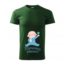 ZSONA DEKOR Póló Hamarosan érkezem fiú mintával - Zöld S méretben egyedi ajándék