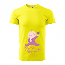 ZSONA DEKOR Póló Hamarosan érkezem lány mintával - Sárga XXXL méretben egyedi ajándék