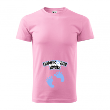 ZSONA DEKOR Póló Hamarosan jövök! Fiú mintával - Rózsaszín S méretben egyedi ajándék