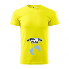 ZSONA DEKOR Póló Hamarosan jövök! Fiú mintával - Sárga M méretben egyedi ajándék