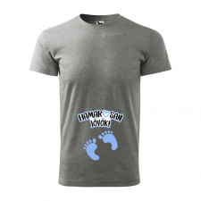 ZSONA DEKOR Póló Hamarosan jövök! Fiú mintával - Szürke S méretben egyedi ajándék