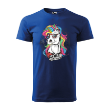 ZSONA DEKOR Póló Hipster unicorn mintával - Kék M méretben egyedi ajándék