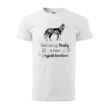 ZSONA DEKOR Póló Husky mintával - Fehér XL méretben v1 egyedi ajándék