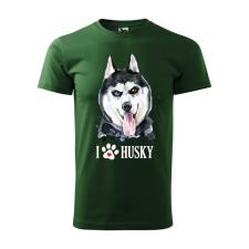 ZSONA DEKOR Póló Husky mintával - Zöld XXL méretben egyedi ajándék