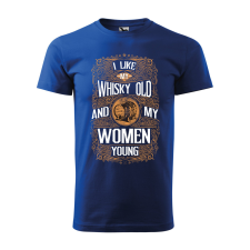 ZSONA DEKOR Póló I like my whisky mintával - Kék M méretben egyedi ajándék