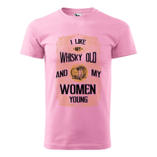 ZSONA DEKOR Póló I like my whisky mintával - Rózsaszín M méretben egyedi ajándék