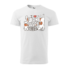 ZSONA DEKOR Póló I love Jack Russel mintával - Fehér S méretben egyedi ajándék