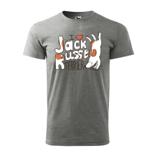 ZSONA DEKOR Póló I love Jack Russel mintával - Szürke XL méretben egyedi ajándék