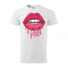ZSONA DEKOR Póló I love you mintával - Fehér XXL méretben v1068 egyedi ajándék