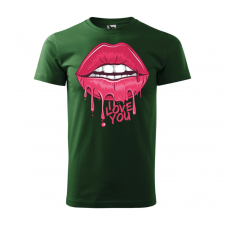 ZSONA DEKOR Póló I love you mintával - Zöld XXXL méretben egyedi ajándék