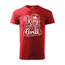ZSONA DEKOR Póló King of the grill mintával - Piros L méretben egyedi ajándék