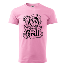 ZSONA DEKOR Póló King of the grill mintával - Rózsaszín L méretben egyedi ajándék