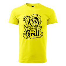 ZSONA DEKOR Póló King of the grill mintával - Sárga M méretben egyedi ajándék