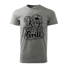 ZSONA DEKOR Póló King of the grill mintával - Szürke XL méretben egyedi ajándék