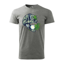 ZSONA DEKOR Póló Koponya és canabis mintával - Szürke XL méretben egyedi ajándék