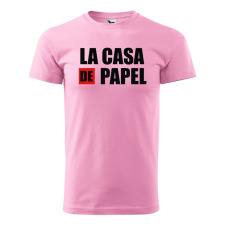 ZSONA DEKOR Póló La casa de papel V2 mintával - Rózsaszín M méretben egyedi ajándék