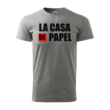 ZSONA DEKOR Póló La casa de papel V2 mintával - Szürke S méretben egyedi ajándék